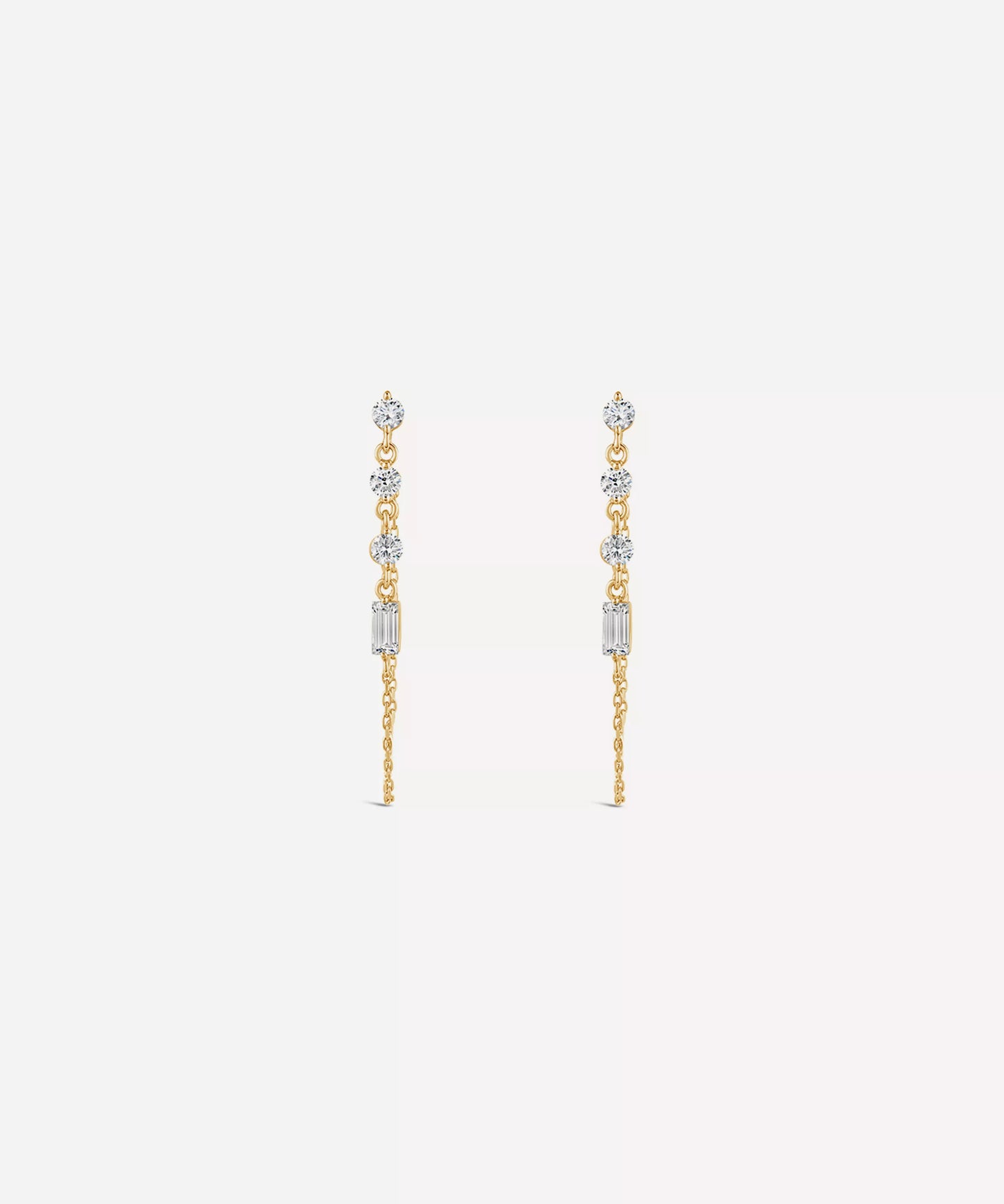 Dinny Hall 9ct Gold Created Diamond Chain Drop Earrings