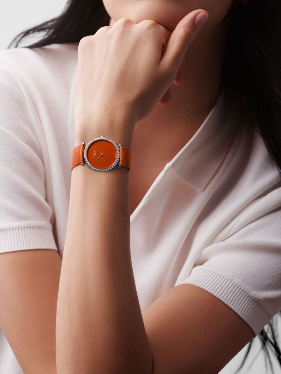 Ladies La Grande Classique Orange Diamond Bezel Watch