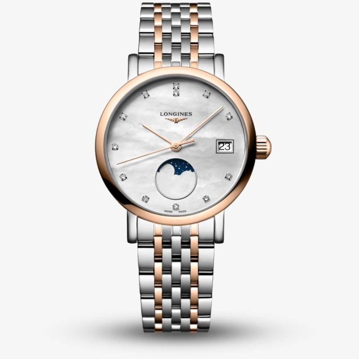 Elegant Two Colour Mother Of Pearl Diamond Watch