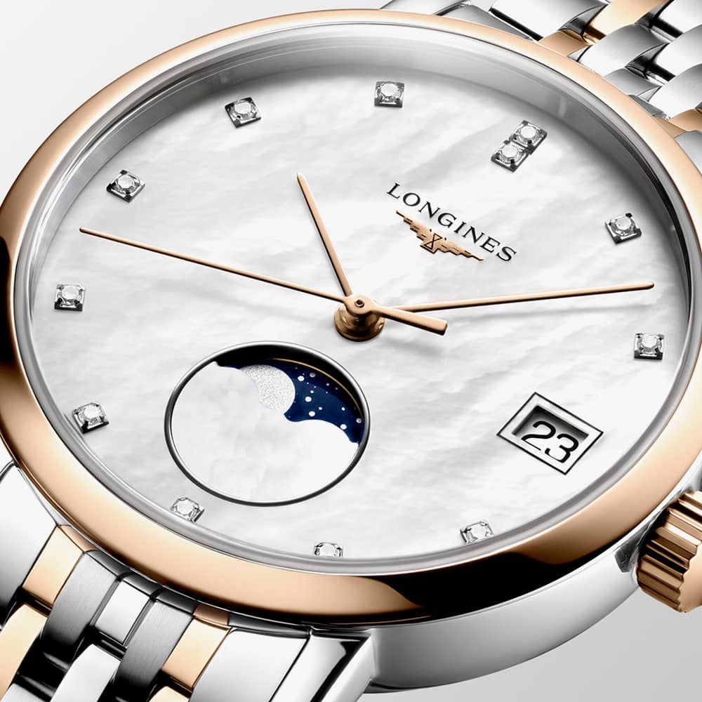 Elegant Two Colour Mother Of Pearl Diamond Watch
