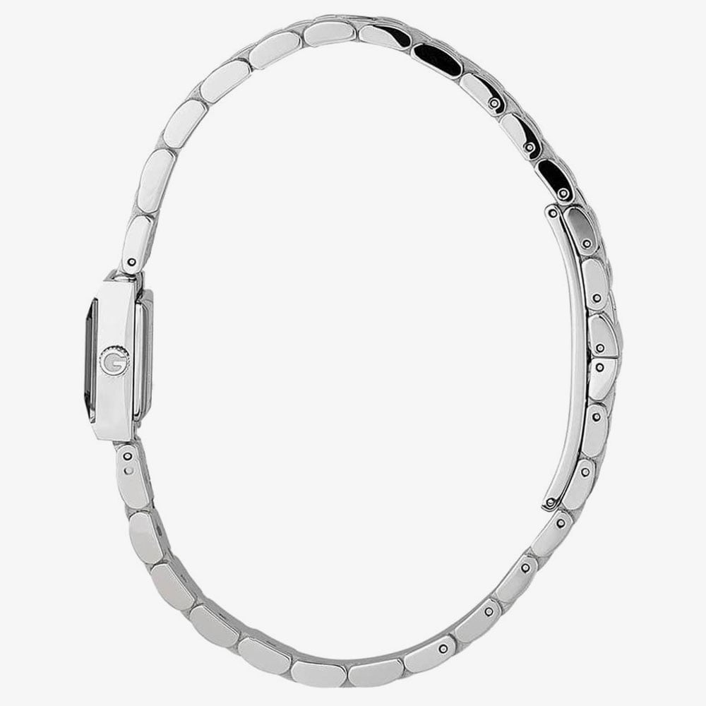 Ladies G-Frame Square Black Diamond Set Dial Stainless Steel Bracelet Watch