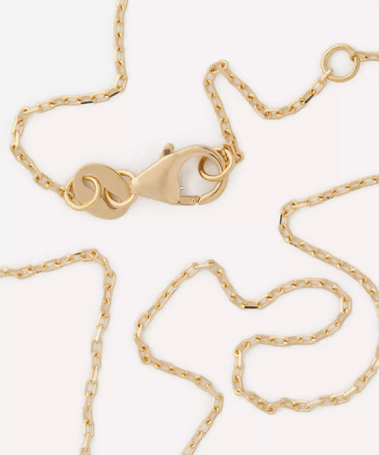 FoundRae 18ct Gold Four Heart Clover Engravable Miniature Pendant Necklace