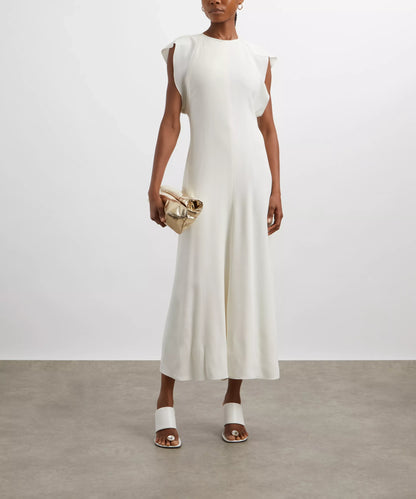 Victoria Beckham Folded Cap Midi Sleeve Dress