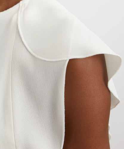 Victoria Beckham Folded Cap Midi Sleeve Dress