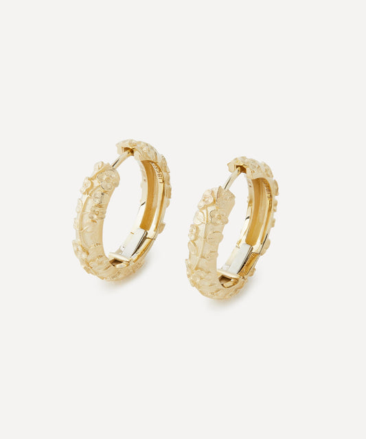 Liberty 9ct Gold Blossom Hoop Earrings