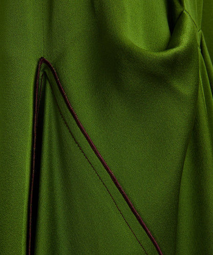 Victoria Beckham Algae Draped Tuck Detail Midi Dress