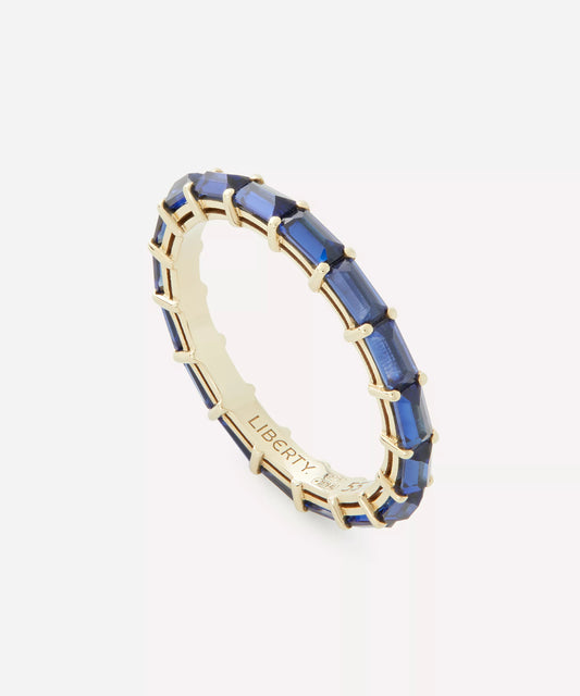 Liberty 9ct Gold Waterfall Blue Sapphire Ring