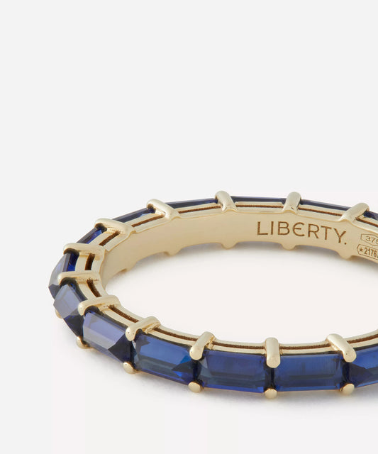Liberty 9ct Gold Waterfall Blue Sapphire Ring