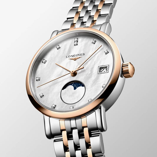 Elegant Two Colour Mother Of Pearl Diamond Watch