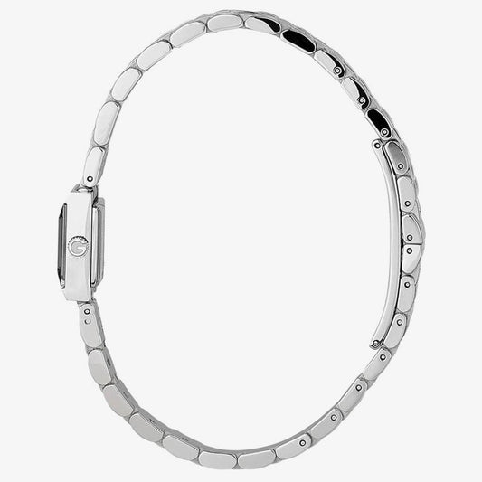 Ladies G-Frame Square Black Diamond Set Dial Stainless Steel Bracelet Watch